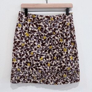 BODEN Corduroy Floral Leaf Mini Skirt Size 6